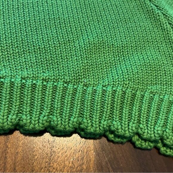 LaBiz Green Knit High-Waisted Short 🌺 NWOT 🌺 scalloped hem 🌺 - Picture 2 of 4